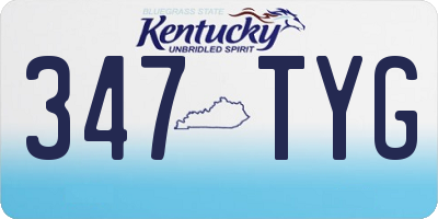 KY license plate 347TYG