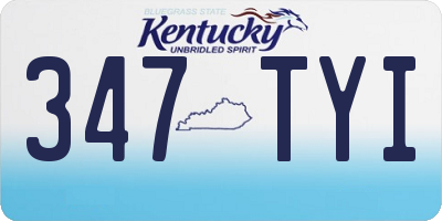 KY license plate 347TYI