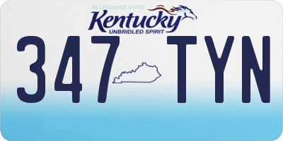 KY license plate 347TYN