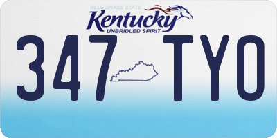 KY license plate 347TYO