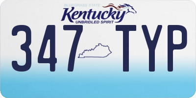 KY license plate 347TYP