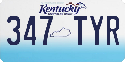 KY license plate 347TYR