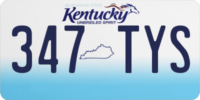 KY license plate 347TYS