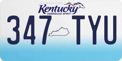 KY license plate 347TYU