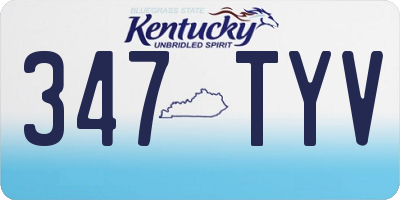 KY license plate 347TYV