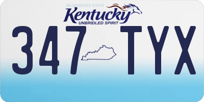 KY license plate 347TYX
