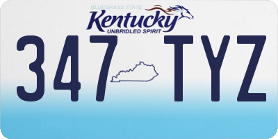 KY license plate 347TYZ
