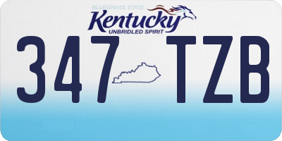 KY license plate 347TZB