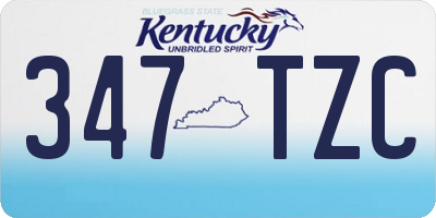 KY license plate 347TZC