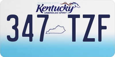 KY license plate 347TZF