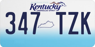 KY license plate 347TZK