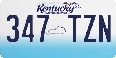 KY license plate 347TZN
