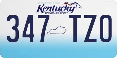 KY license plate 347TZO