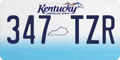 KY license plate 347TZR
