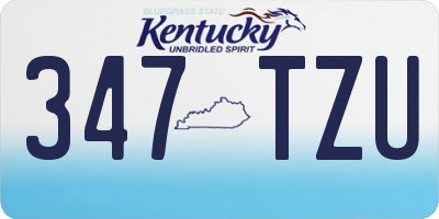 KY license plate 347TZU