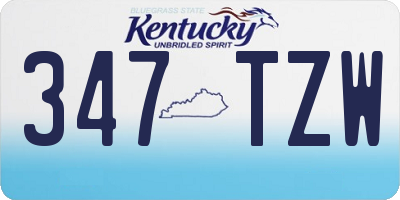 KY license plate 347TZW