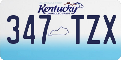 KY license plate 347TZX