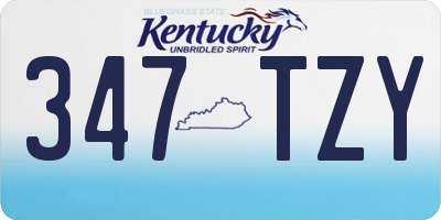 KY license plate 347TZY