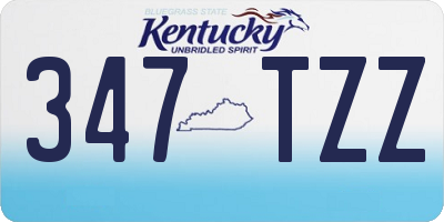 KY license plate 347TZZ