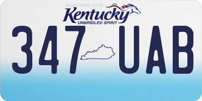 KY license plate 347UAB