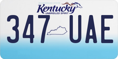 KY license plate 347UAE