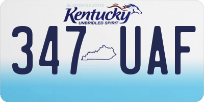 KY license plate 347UAF