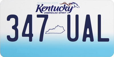 KY license plate 347UAL