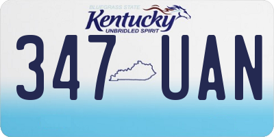 KY license plate 347UAN