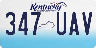 KY license plate 347UAV