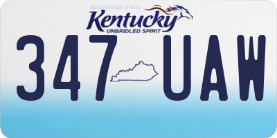 KY license plate 347UAW