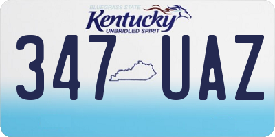 KY license plate 347UAZ