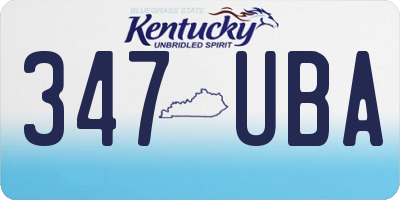 KY license plate 347UBA