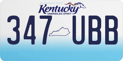 KY license plate 347UBB