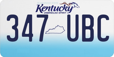 KY license plate 347UBC