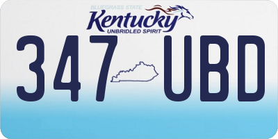 KY license plate 347UBD