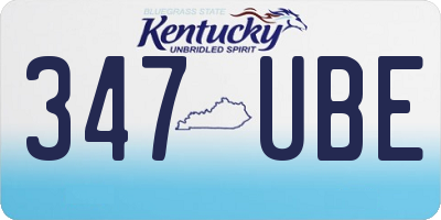 KY license plate 347UBE