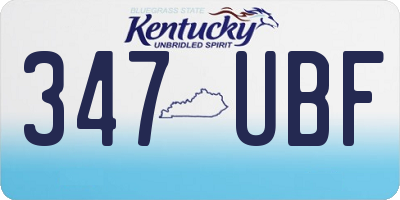 KY license plate 347UBF