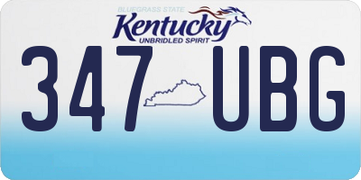 KY license plate 347UBG