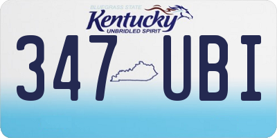 KY license plate 347UBI