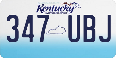 KY license plate 347UBJ