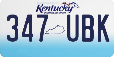 KY license plate 347UBK