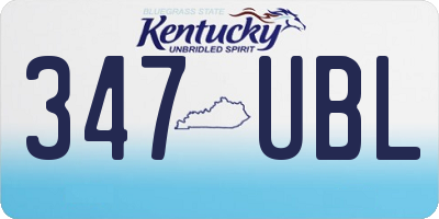 KY license plate 347UBL