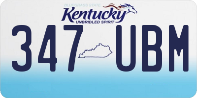 KY license plate 347UBM