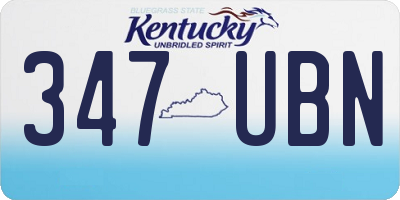 KY license plate 347UBN