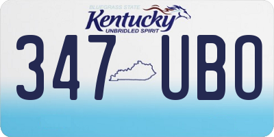 KY license plate 347UBO