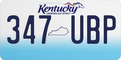 KY license plate 347UBP