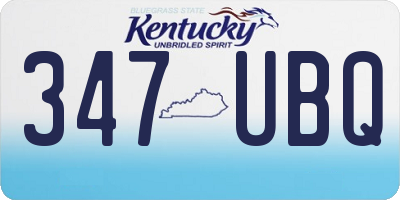 KY license plate 347UBQ