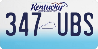 KY license plate 347UBS