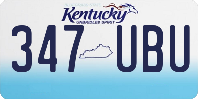 KY license plate 347UBU