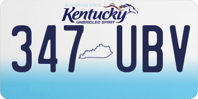 KY license plate 347UBV